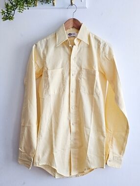 Vintage Riverside Yellow Button Down USA Made Small NOS